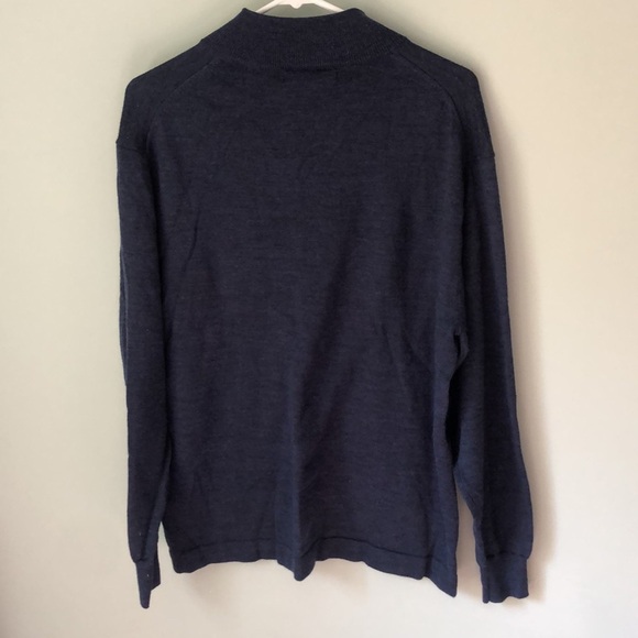 Linea Uomo 1/4 zip pullover navy wool blend sweater - Picture 4 of 4